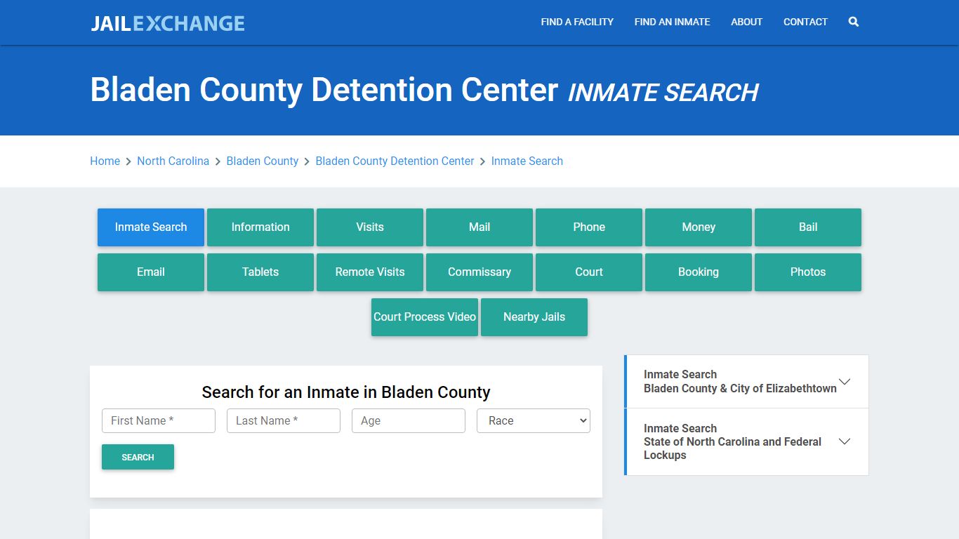 Bladen County Detention Center Inmate Search - Jail Exchange