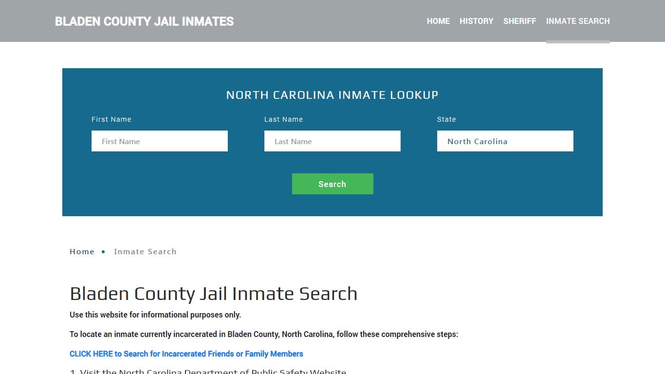 Bladen County, NC Detainee Lookup